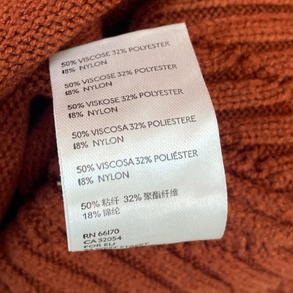 Free People Womens Rust Knit Sweater Dress XL- NEW