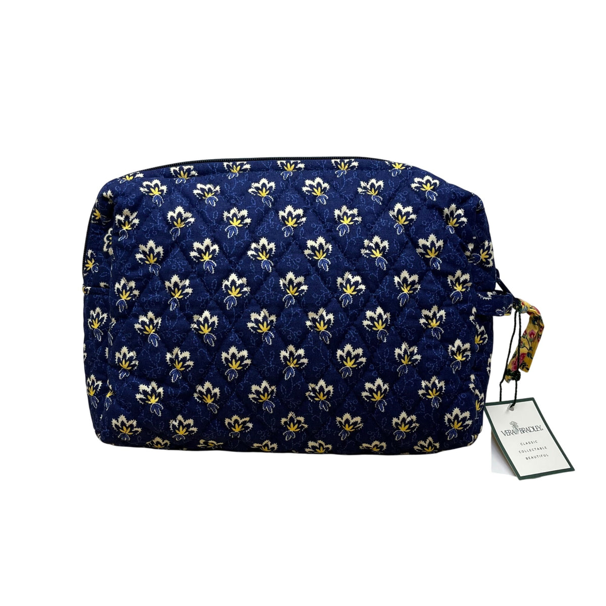 Vera Bradley Women’s Blue Cotton Floral Pattern With Zipper Closure Duffel Bag