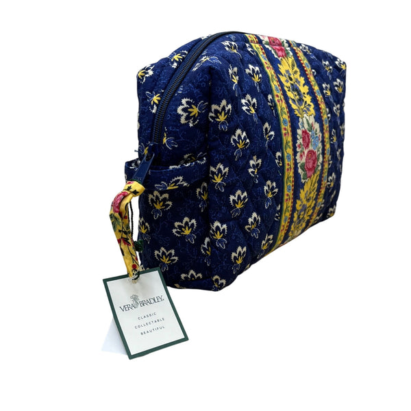 Vera Bradley Women’s Blue Cotton Floral Pattern With Zipper Closure Duffel Bag