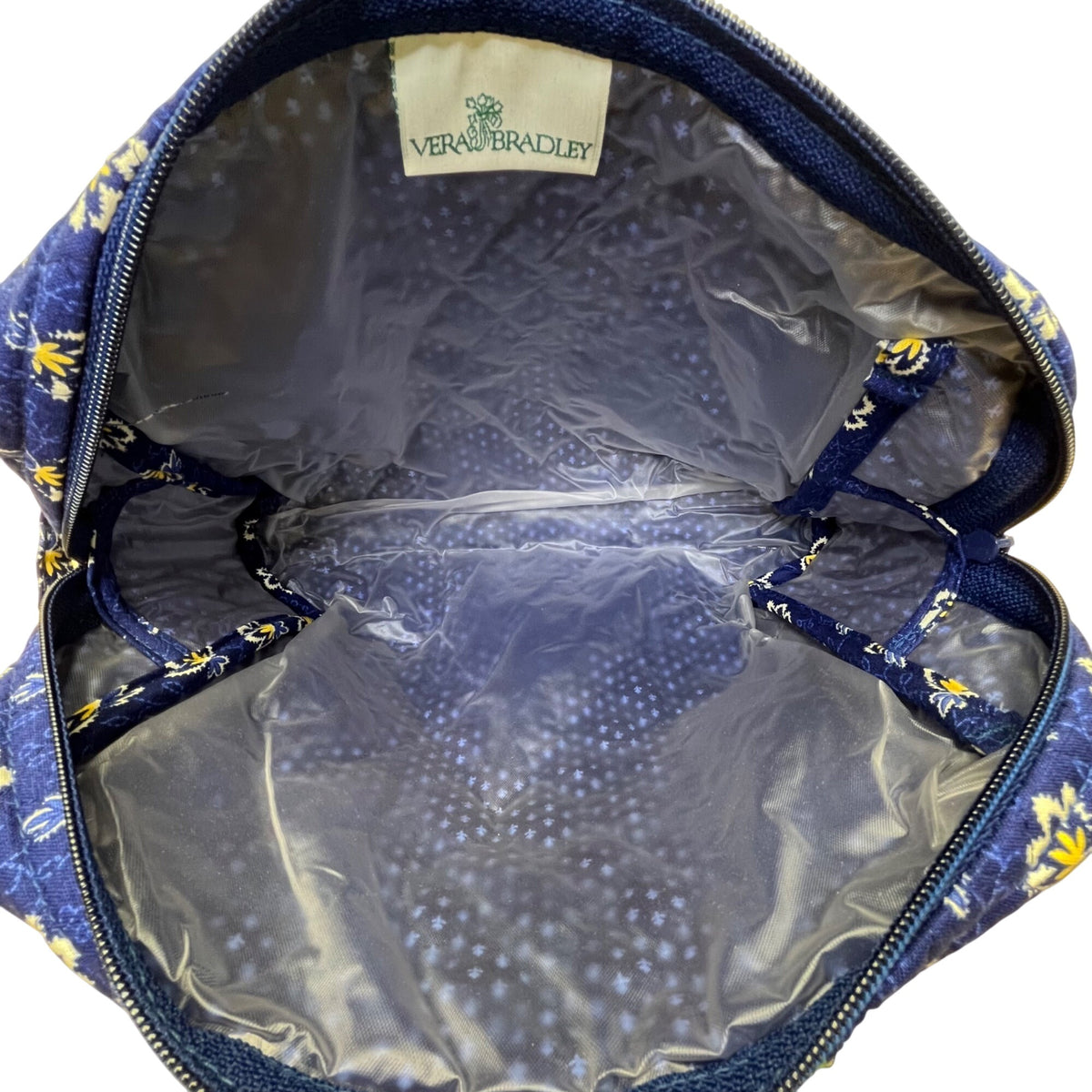 Vera Bradley Women’s Blue Cotton Floral Pattern With Zipper Closure Duffel Bag