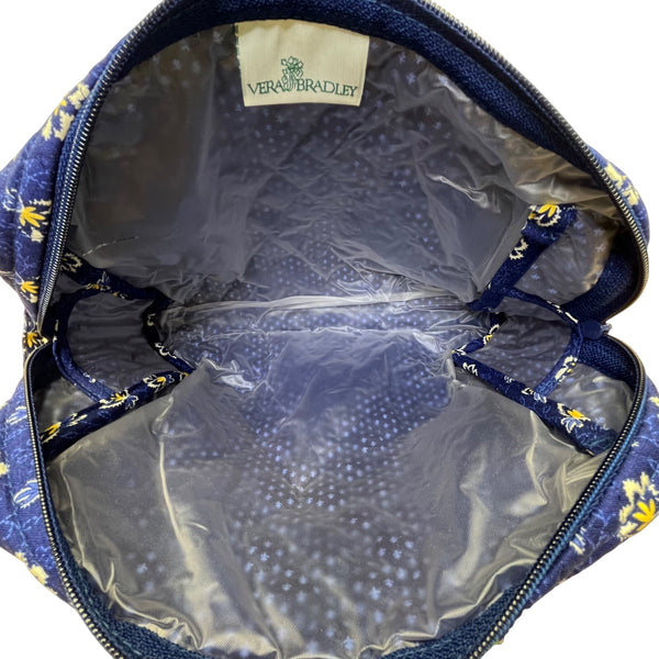 Vera Bradley Women’s Blue Cotton Floral Pattern With Zipper Closure Duffel Bag