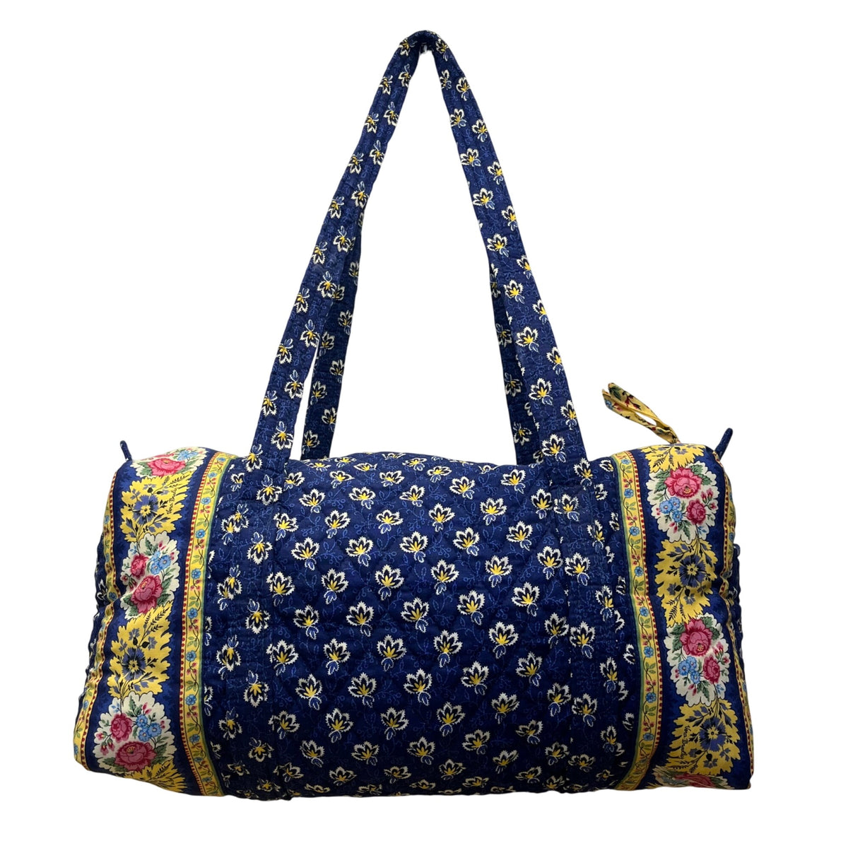 Vera Bradley Women’s Blue Cotton Floral Pattern With Zipper Closure Duffel Bag