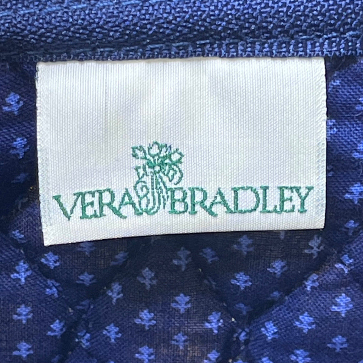 Vera Bradley Women’s Blue Cotton Floral Pattern With Zipper Closure Duffel Bag