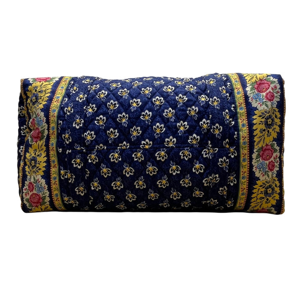 Vera Bradley Women’s Blue Cotton Floral Pattern With Zipper Closure Duffel Bag