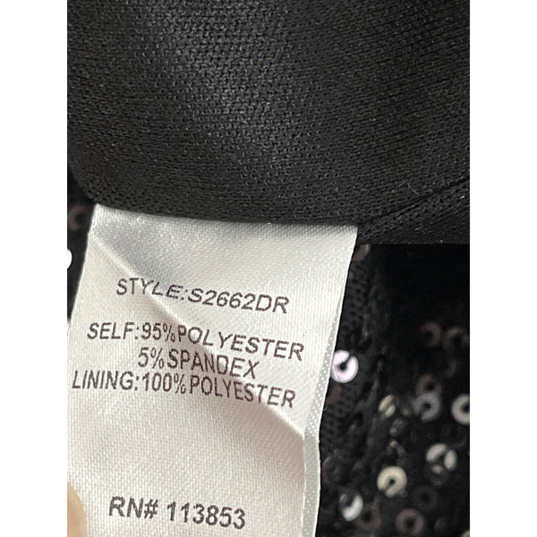 Sugarlips Black Sequin Midi Skirt With Side Slit Hidden Back Zipper Sz XS - New