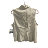 Marsh Landing Womens Beige Linen-Blend Zip Vest Size M