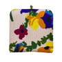 Unbranded White Floral Kiss Lock Closure & Magnification Double Mirror Case Sz S