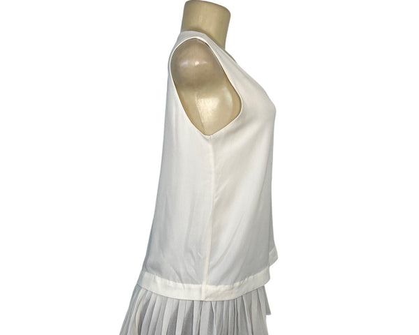Banana Republic Sleeveless White Top With Sheer Size XS