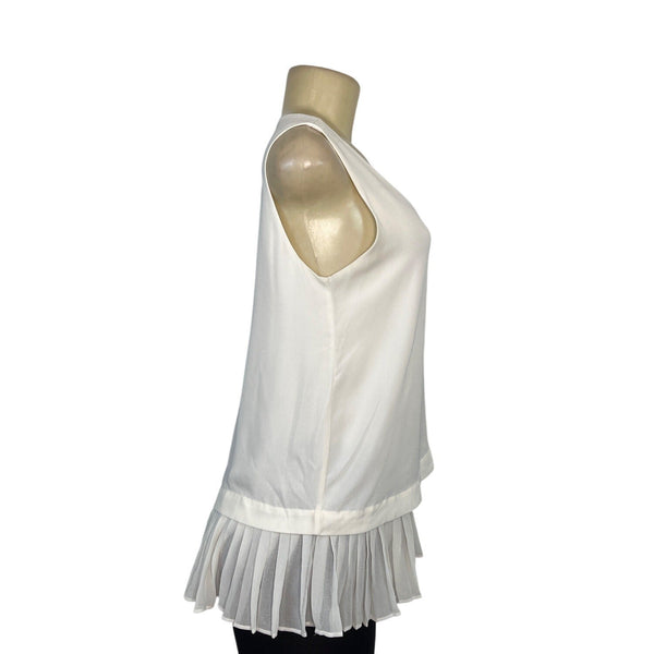 Banana Republic Sleeveless White Top With Sheer Size XS