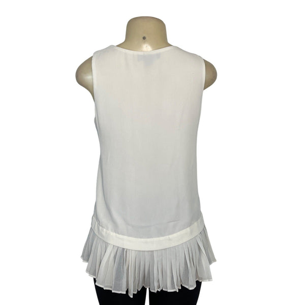 Banana Republic Sleeveless White Top With Sheer Size XS