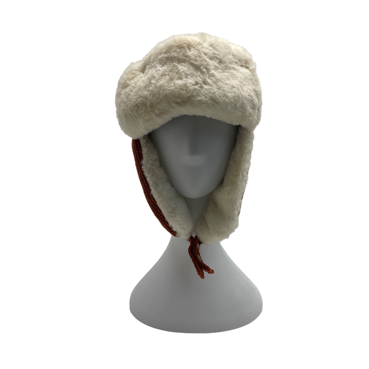 High Desert Gear Unisex Corduroy Faux Fur Trapper Ear Flaps Brown Cream One Size