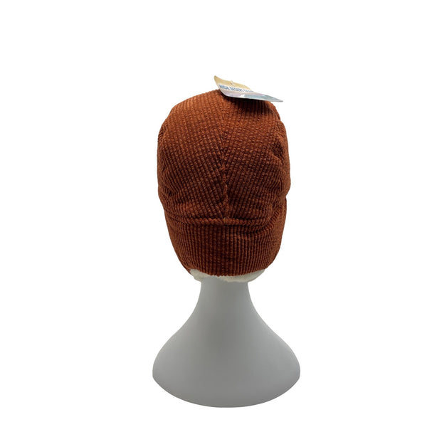 High Desert Gear Unisex Corduroy Faux Fur Trapper Ear Flaps Brown Cream One Size