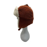 High Desert Gear Unisex Corduroy Faux Fur Trapper Ear Flaps Brown Cream One Size