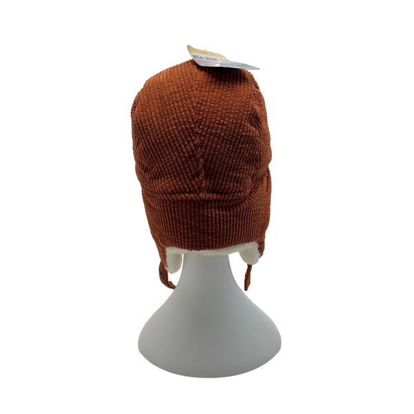High Desert Gear Unisex Corduroy Faux Fur Trapper Ear Flaps Brown Cream One Size