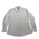Jos. A. Bank Stays Cool Mens White & Blue Striped Dress Shirt Size 17-33