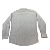 Jos. A. Bank Stays Cool Mens White & Blue Striped Dress Shirt Size 17-33