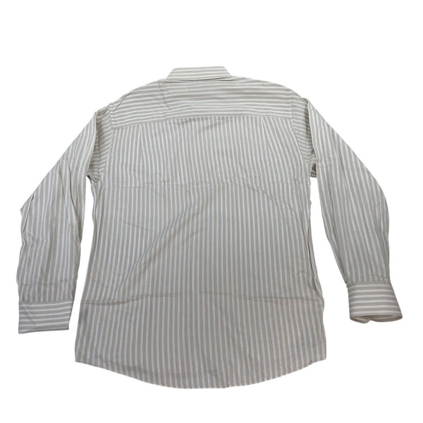 Jos. A. Bank Stays Cool Mens White & Blue Striped Dress Shirt Size 17-33