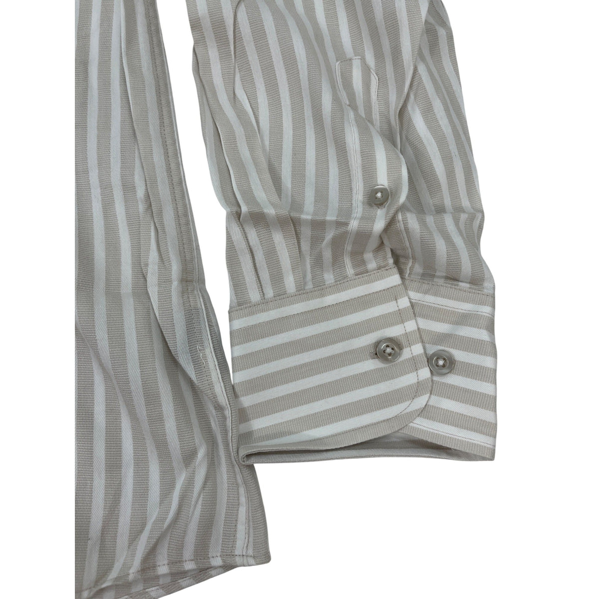 Jos. A. Bank Stays Cool Mens White & Blue Striped Dress Shirt Size 17-33