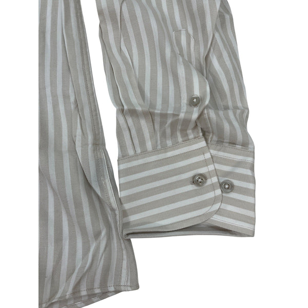Jos. A. Bank Stays Cool Mens White & Blue Striped Dress Shirt Size 17-33