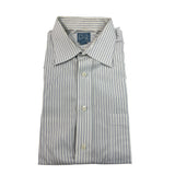 Jos. A. Bank Stays Cool Mens White & Blue Striped Dress Shirt Size 17-33