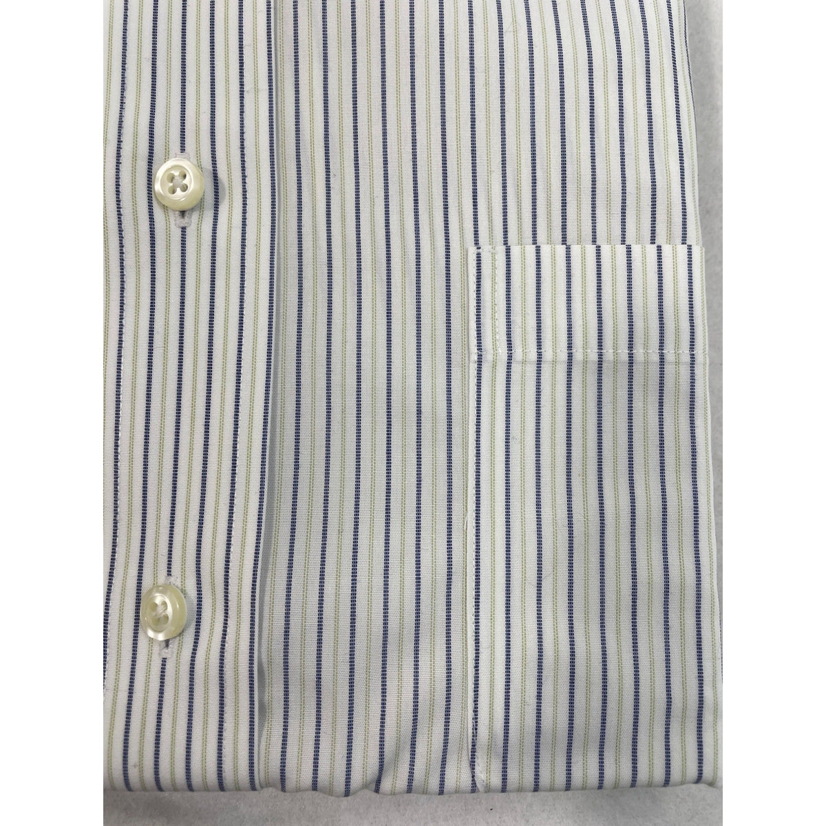 Jos. A. Bank Stays Cool Mens White & Blue Striped Dress Shirt Size 17-33