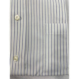 Jos. A. Bank Stays Cool Mens White & Blue Striped Dress Shirt Size 17-33