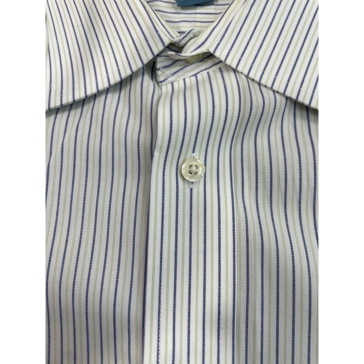 Jos. A. Bank Stays Cool Mens White & Blue Striped Dress Shirt Size 17-33