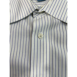Jos. A. Bank Stays Cool Mens White & Blue Striped Dress Shirt Size 17-33