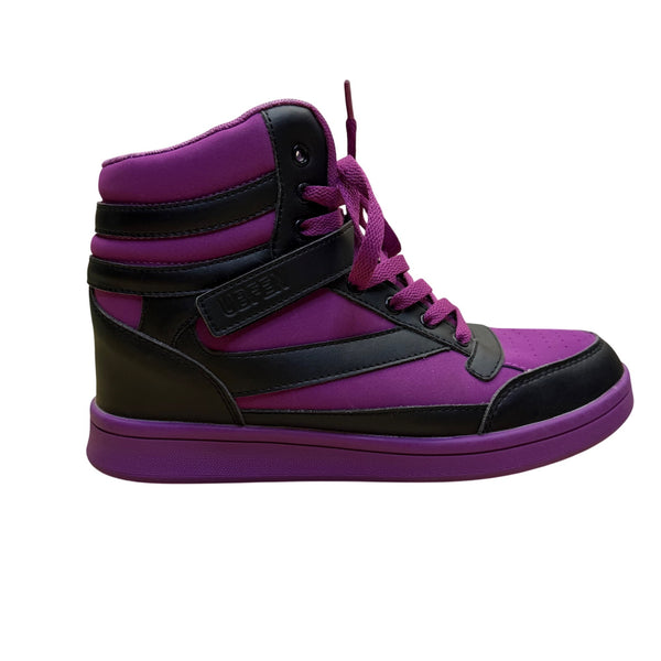 Ubfen Mens Purple/Black Synthetic High Top Sneakers Size 41 Lace-Up Casual Shoes