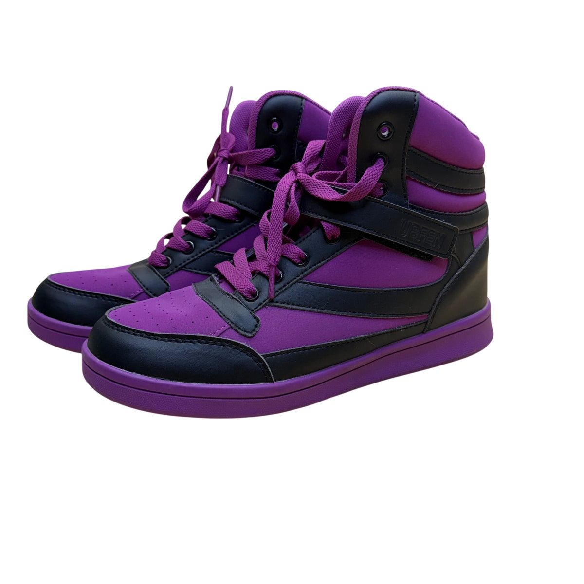 Ubfen Mens Purple/Black Synthetic High Top Sneakers Size 41 Lace-Up Casual Shoes