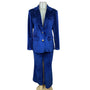 Lisueyne Collection Blue Velvet Women’s 2-Piece Suit Blazer & Pants Sz XL