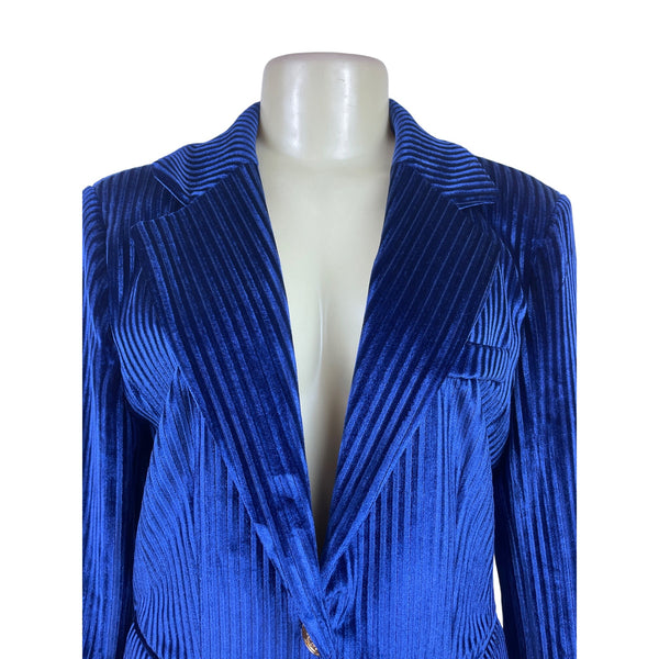Lisueyne Collection Blue Velvet Women’s 2-Piece Suit Blazer & Pants Sz XL