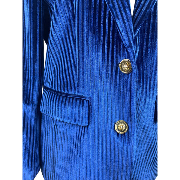 Lisueyne Collection Blue Velvet Women’s 2-Piece Suit Blazer & Pants Sz XL