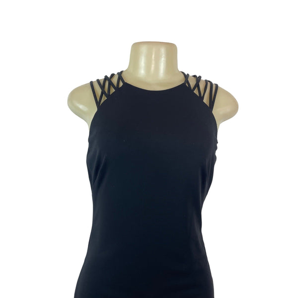 Ralph Lauren Womens Black Strappy Sleeveless Bodycon Dress Size 4