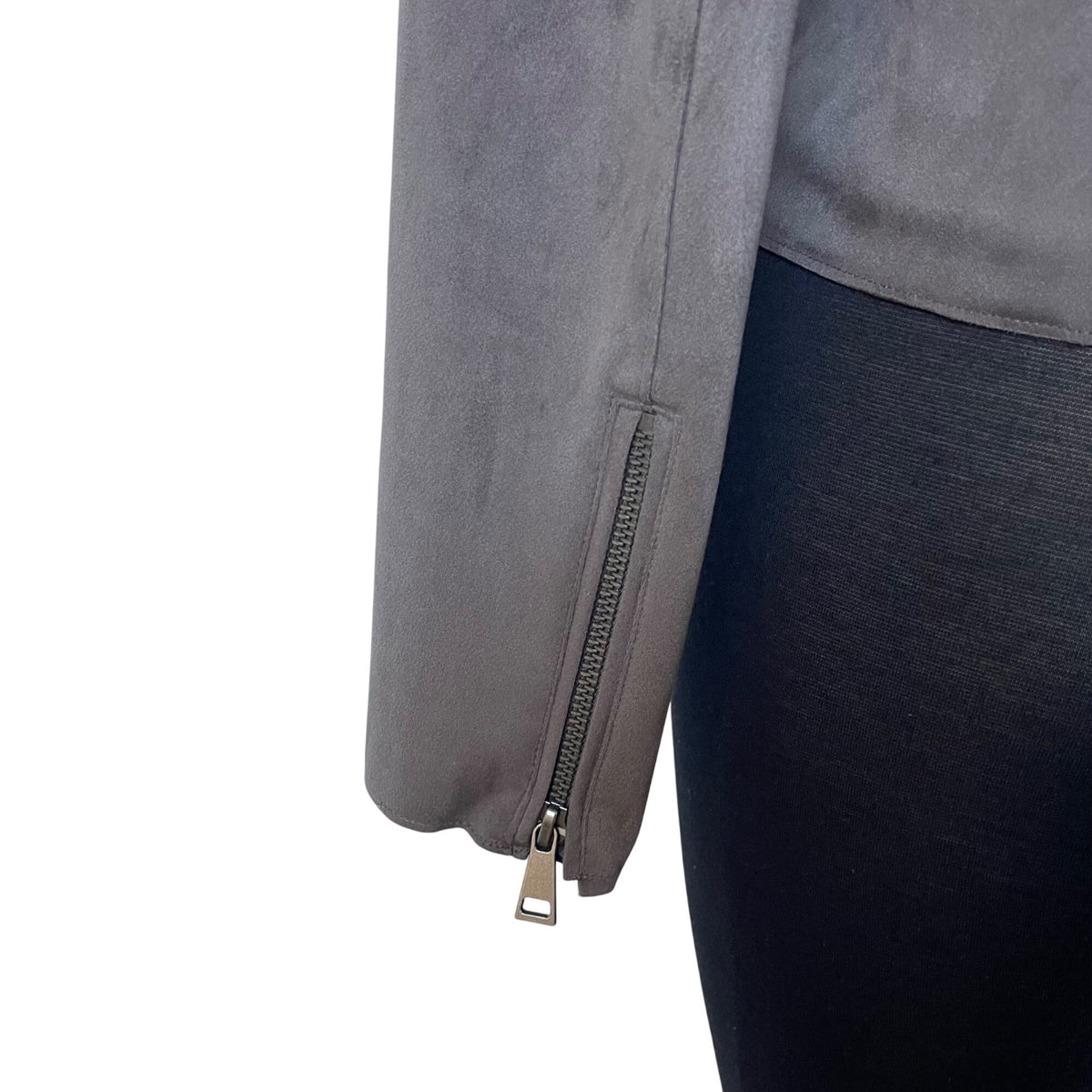 Hutch Women’s Gray Faux Suede Motorcycle Zip Jacket With Pockets Size L