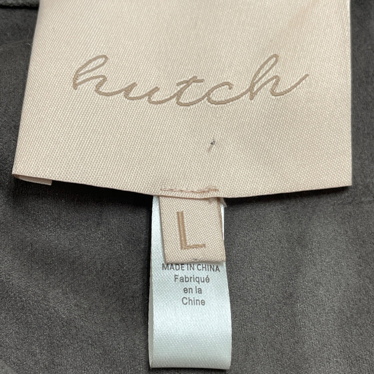 Hutch Women’s Gray Faux Suede Motorcycle Zip Jacket With Pockets Size L