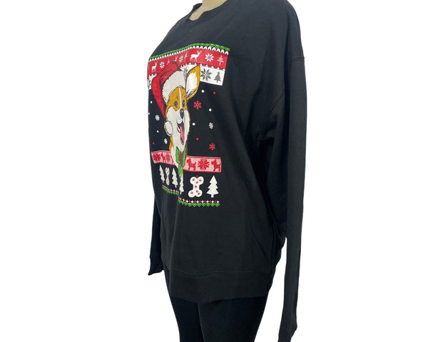 WinWin Unisex Black Christmas Sweater Sz M L - NWT