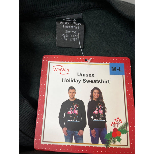 WinWin Unisex Black Christmas Sweater Sz M L - NWT