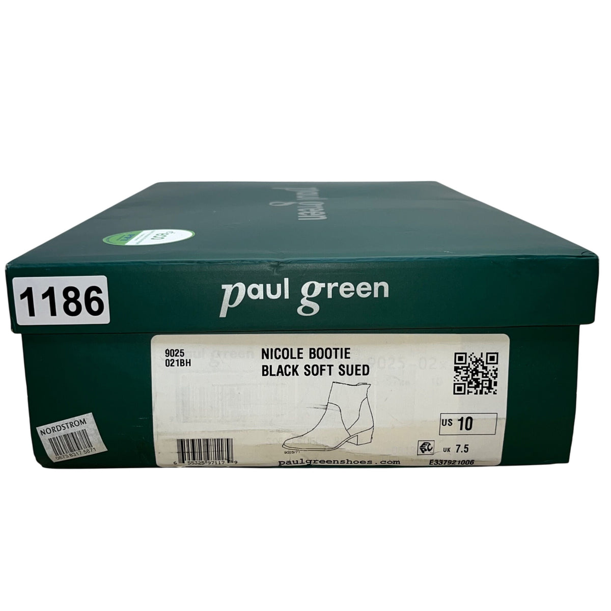 Paul Green Women’s Black Suede Nicole Block Heel Side Zip Ankle Boots Size 10 US