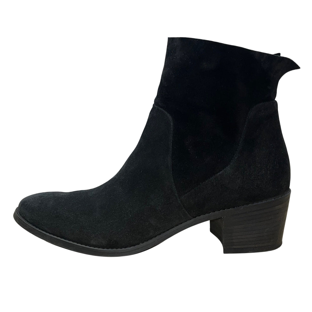 Paul Green Women’s Black Suede Nicole Block Heel Side Zip Ankle Boots Size 10 US