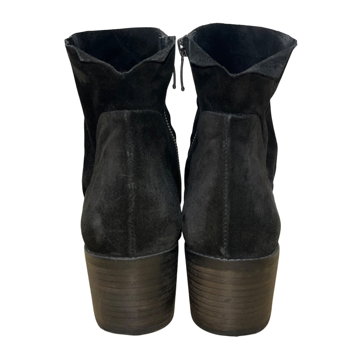 Paul Green Women’s Black Suede Nicole Block Heel Side Zip Ankle Boots Size 10 US