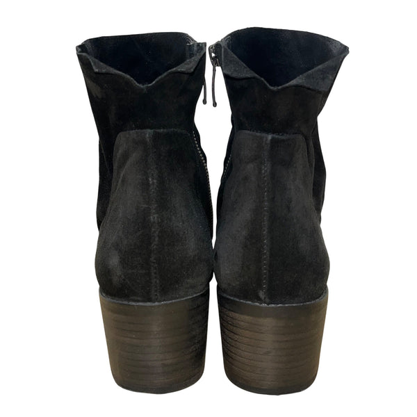 Paul Green Women’s Black Suede Nicole Block Heel Side Zip Ankle Boots Size 10 US