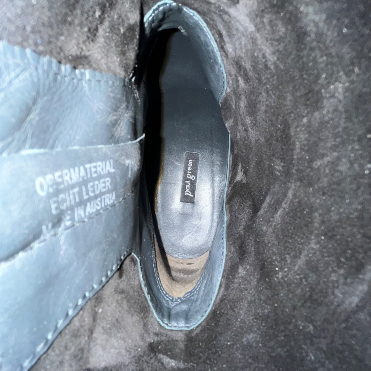 Paul Green Women’s Black Suede Nicole Block Heel Side Zip Ankle Boots Size 10 US