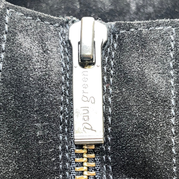 Paul Green Women’s Black Suede Nicole Block Heel Side Zip Ankle Boots Size 10 US