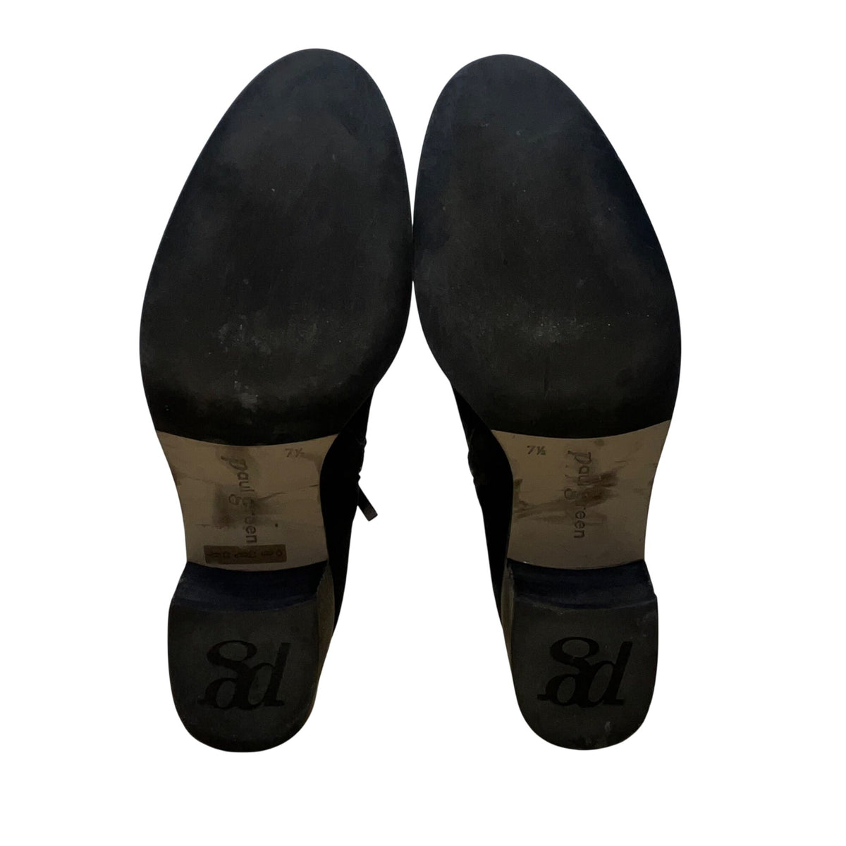 Paul Green Women’s Black Suede Nicole Block Heel Side Zip Ankle Boots Size 10 US