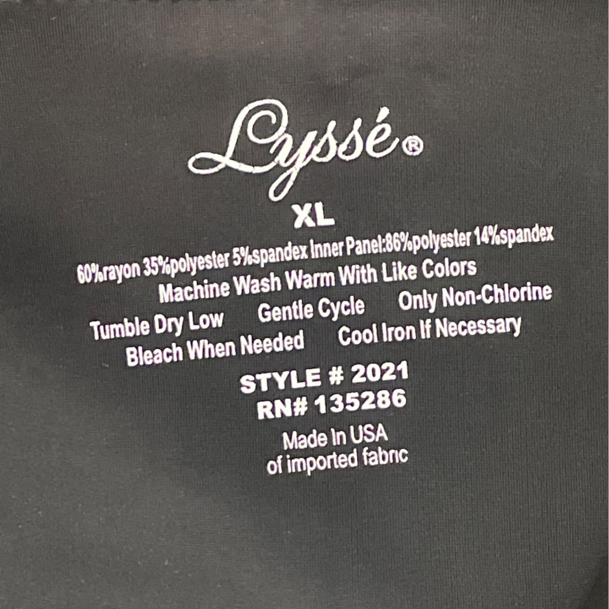 Lysse Womens Black Floral Pattern Leggings Comfortable Slim Fit Sz XL