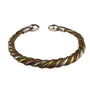 Twisted Mixed Metal Cuff Bracelet Rope Design Brass Copper Silver Tone Adjustable