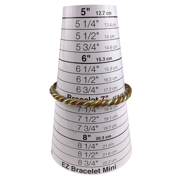 Twisted Mixed Metal Cuff Bracelet Rope Design Brass Copper Silver Tone Adjustable