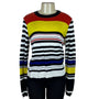 Marna Ro Women's Multicolor Striped Sweater Long Sleeve Crew Neck Size M