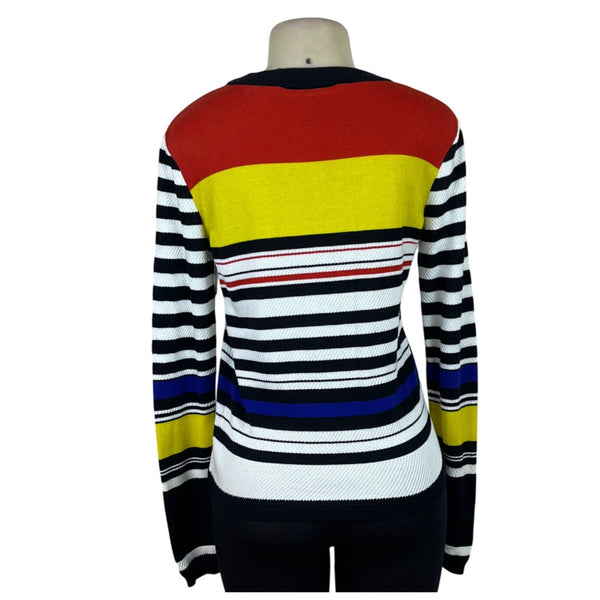 Marna Ro Women's Multicolor Striped Sweater Long Sleeve Crew Neck Size M